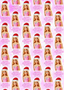 BARBIE Personalised Christmas Wrapping Paper