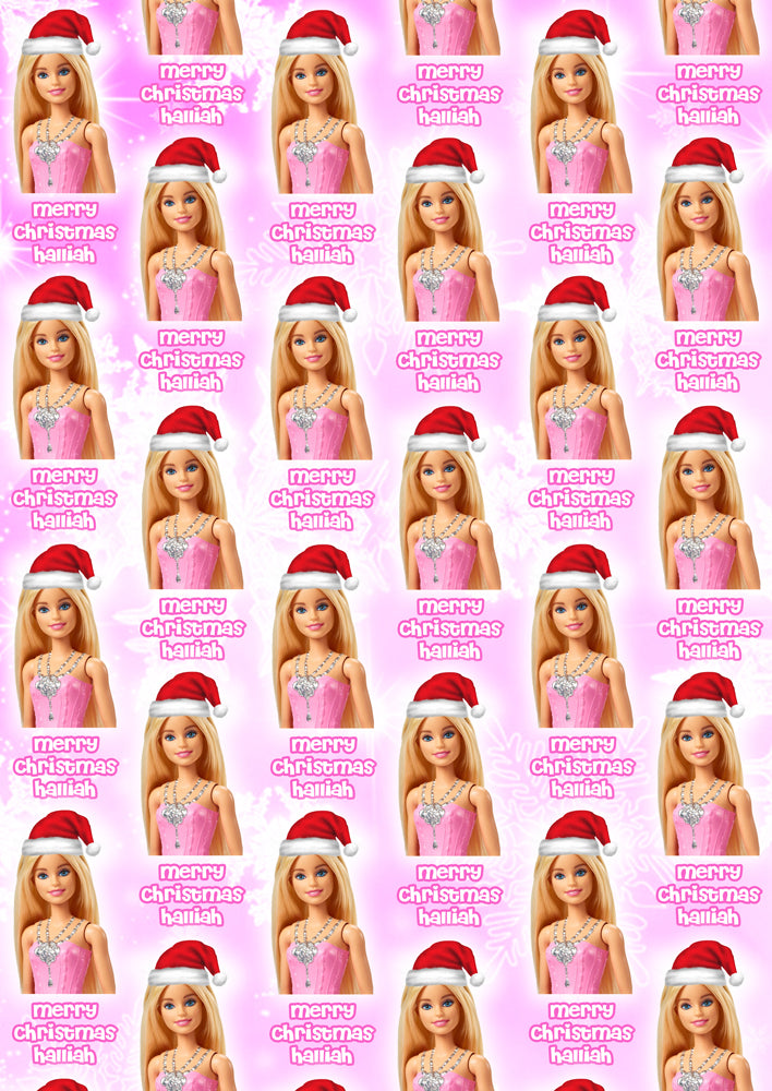 BARBIE Personalised Christmas Wrapping Paper