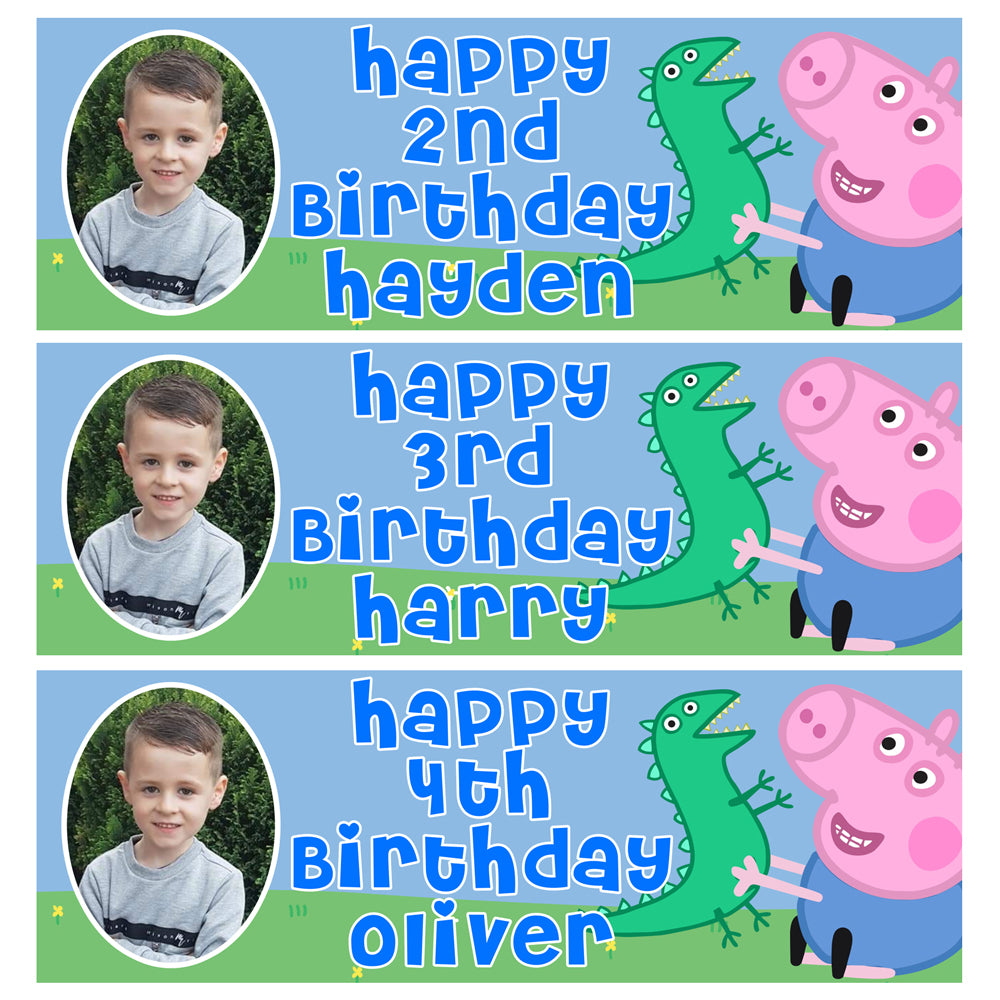 GEORGE PIG Personalised Birthday Banners - Peppa Pig Party Banners