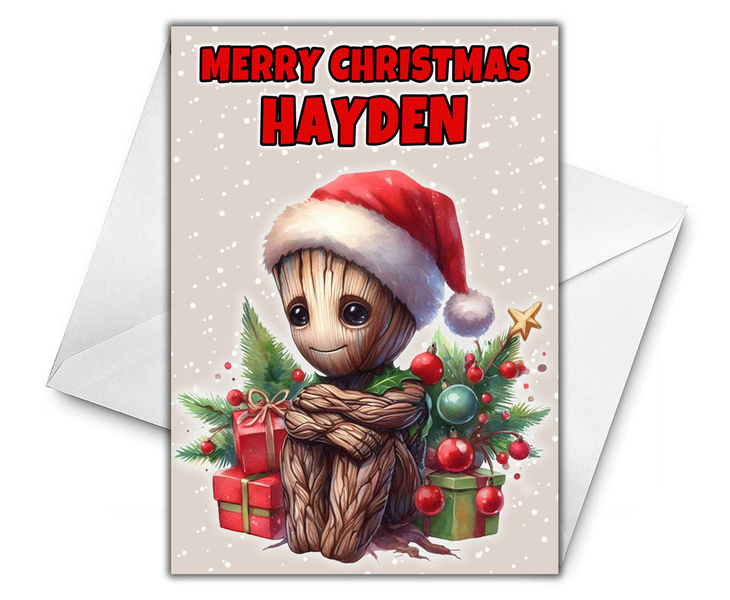 GROOT Personalised Christmas Card - Marvel Super Heroes