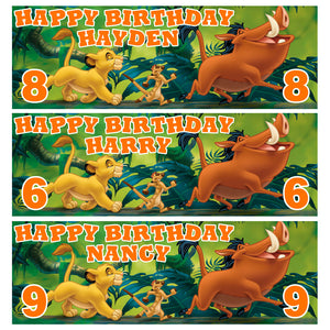 THE LION KING Personalised Birthday Banners - Disney Lion King Party Banners