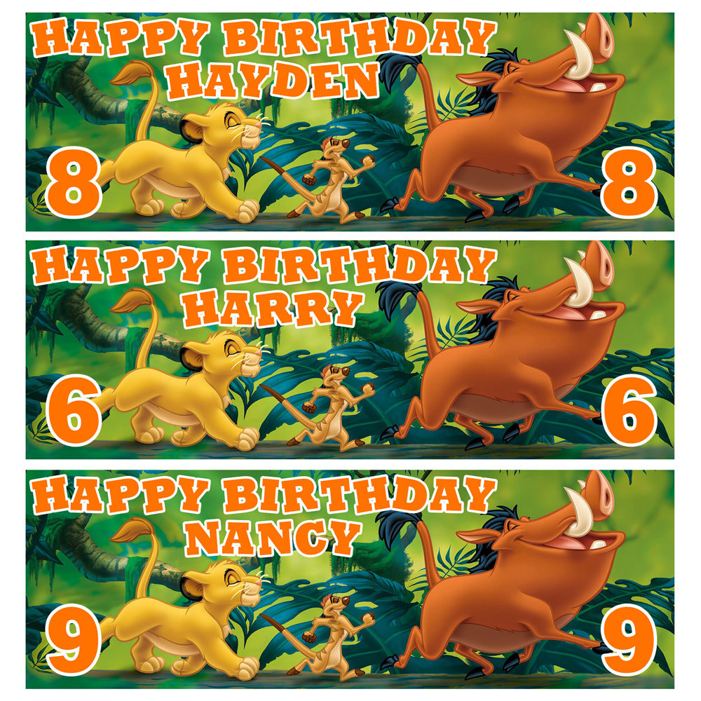 THE LION KING Personalised Birthday Banners - Disney Lion King Party Banners