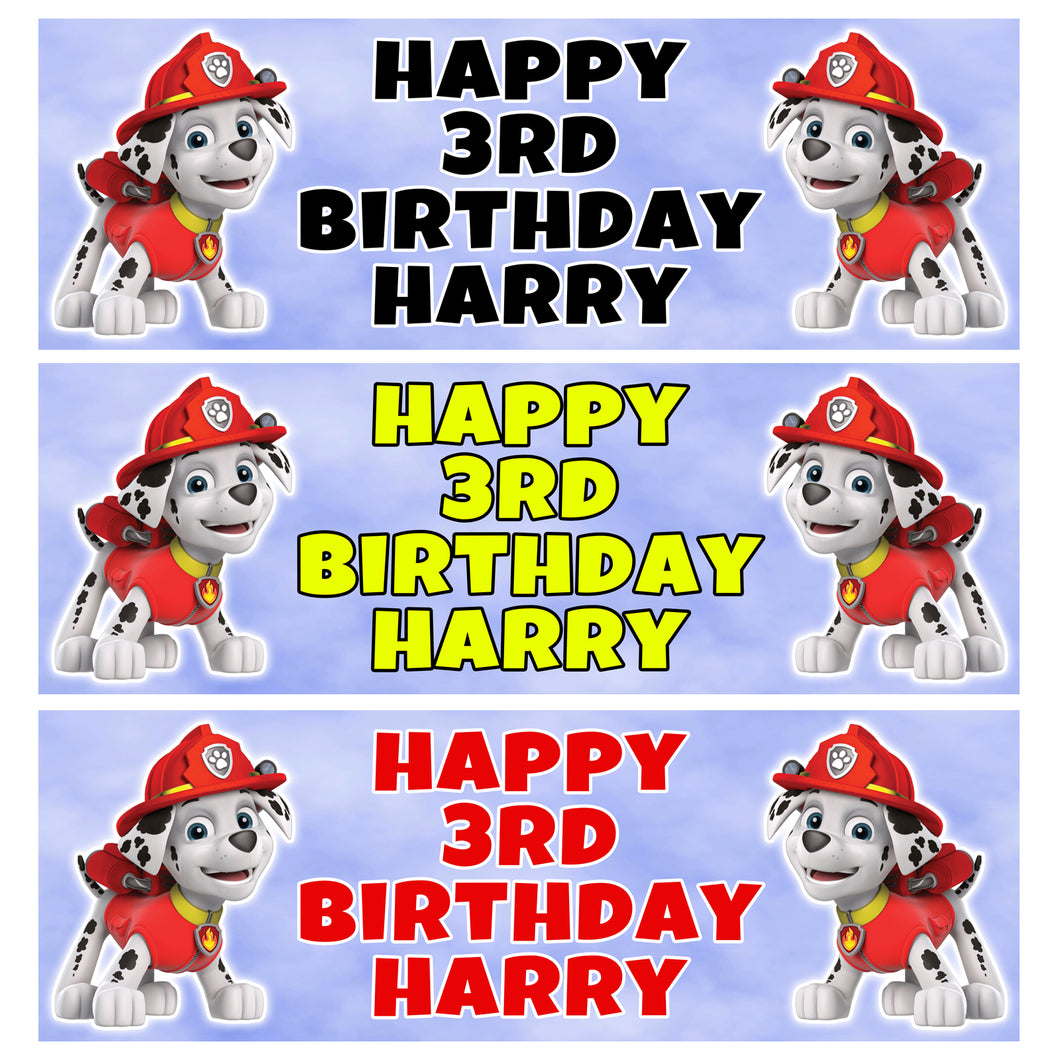 MARSHALL PAW PATROL Personalised Birthday Banners