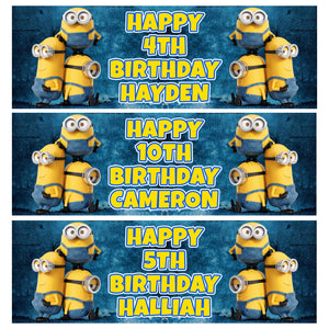 MINIONS Personalised Birthday Banners - Minions Party Banners