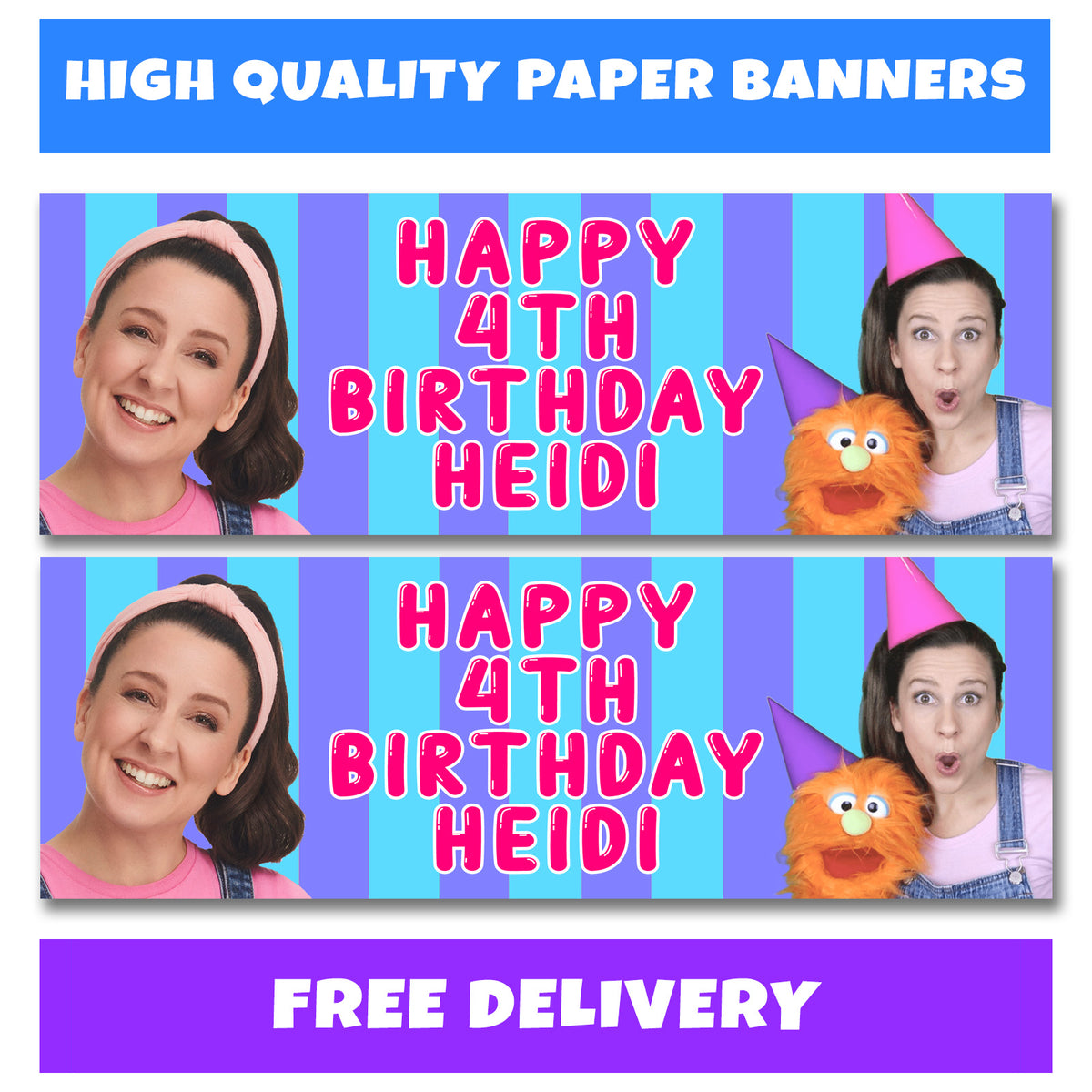 MS RACHEL Personalised Birthday Banners - Miss Rachel Party Banners ...