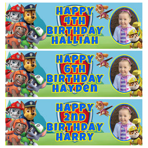 PAW PATROL Photo Personalised Birthday Banners