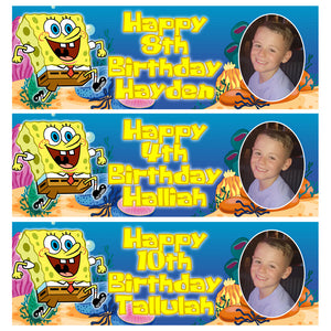 SPONGEBOB SQUAREPANTS Photo Personalised Birthday Banners