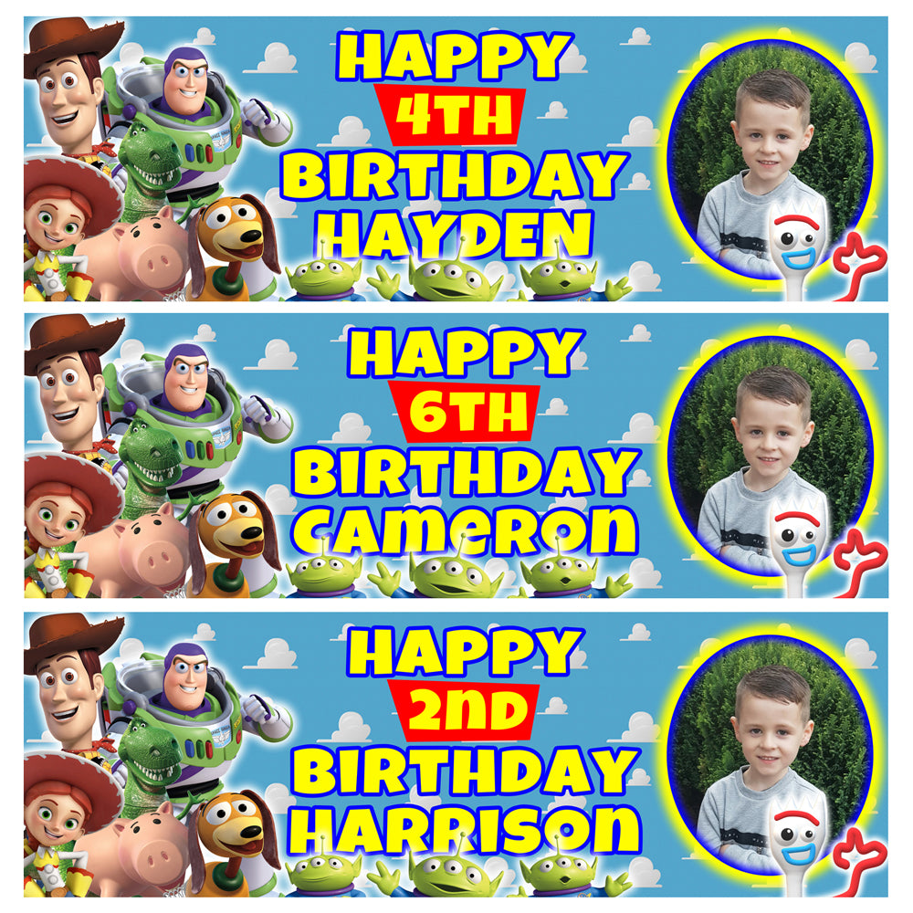 TOY STORY Photo Personalised Birthday Banners - Toy Story Party Banners