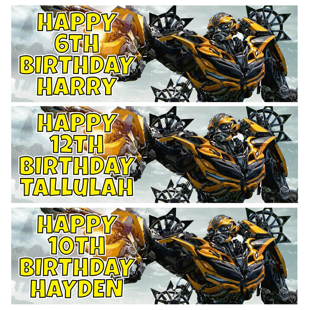 TRANSFORMERS Personalised Birthday Banners - Transformers Party Banners - Design 2