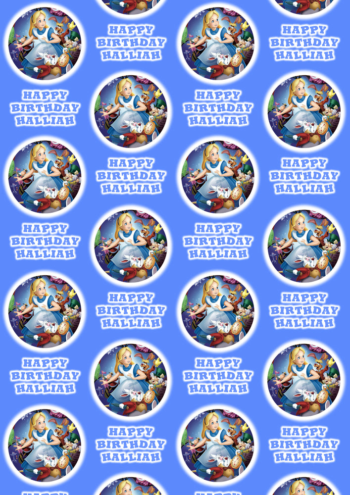 ALICE IN WONDERLAND Personalised Wrapping Paper - Disney