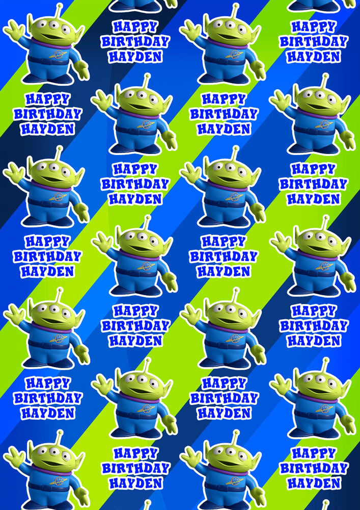 ALIEN TOY STORY Personalised Wrapping Paper - Disney D2