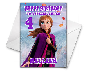 ANNA FROZEN - Personalised Birthday Card - Disney