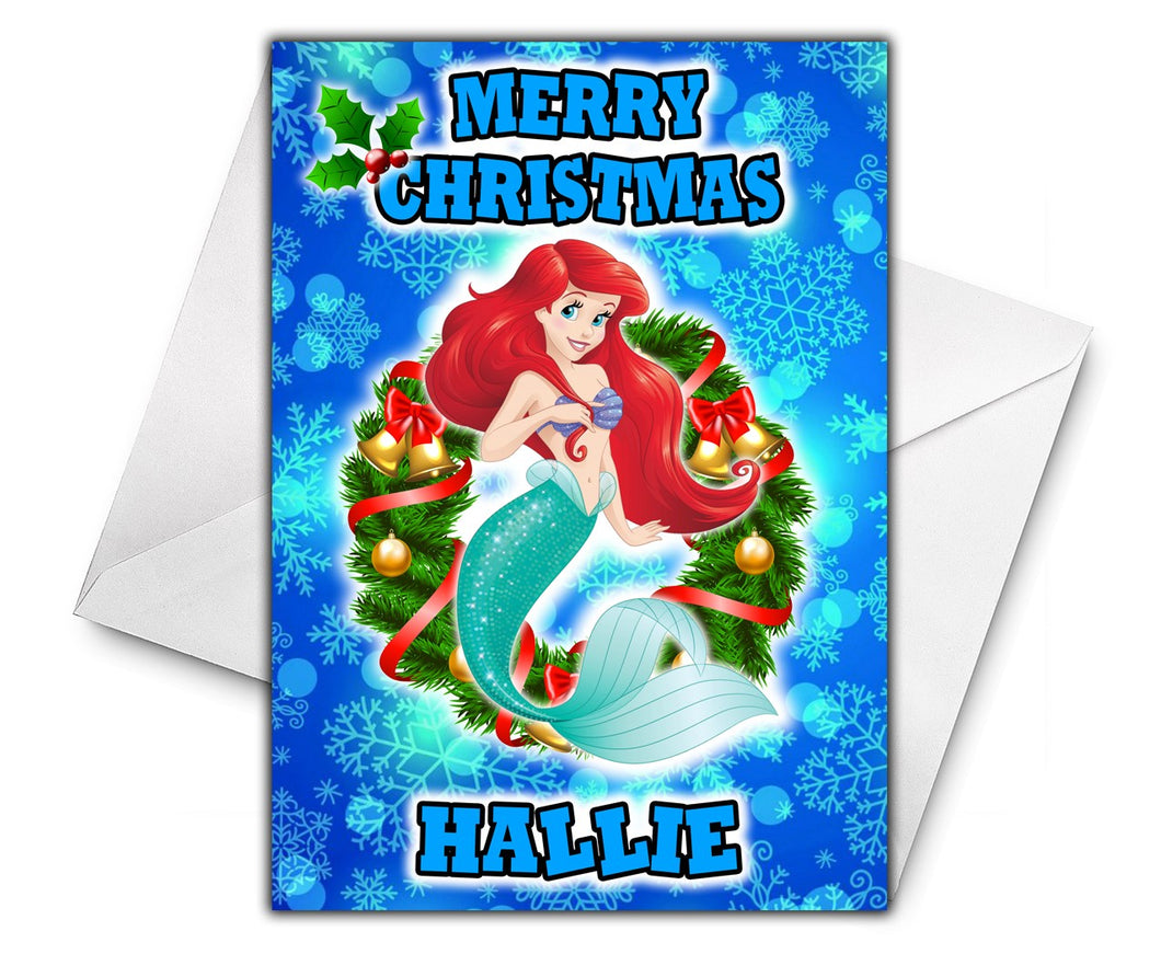 THE LITTLE MERMAID Personalised Christmas Card - Disney