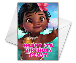 BABY MOANA Personalised Birthday Card - Disney - D2