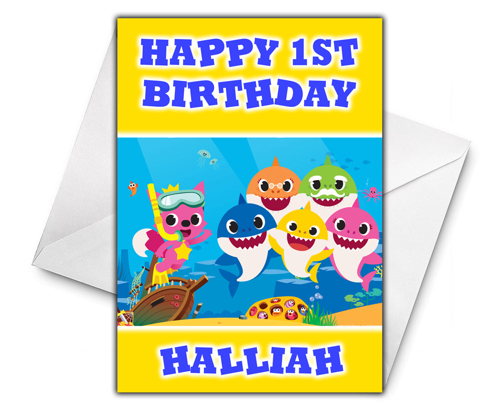 BABY SHARK Personalised Birthday Card