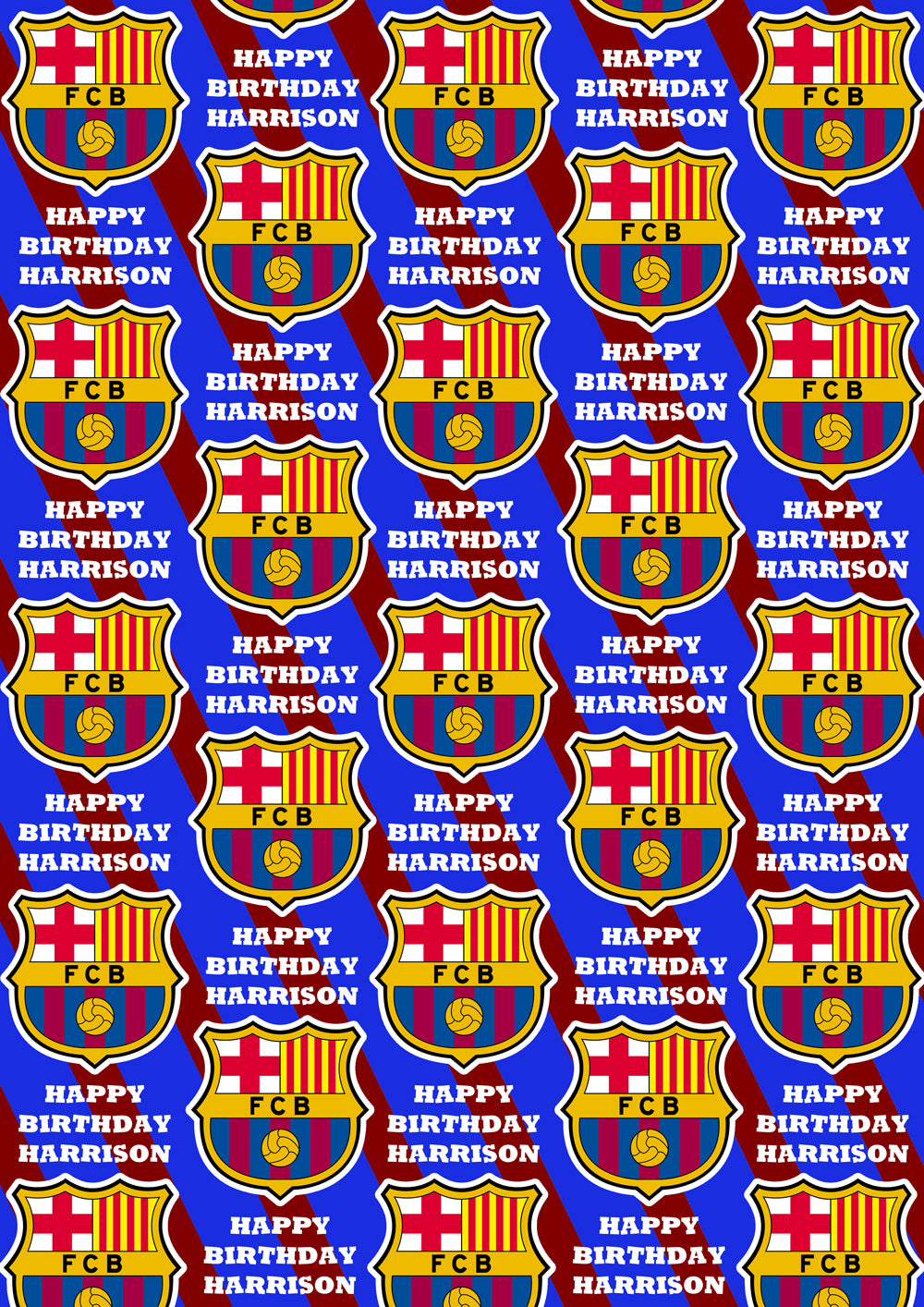BARCELONA FC Personalised Wrapping Paper