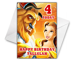 BEAUTY AND THE BEAST Personalised Birthday Card - Disney - D2