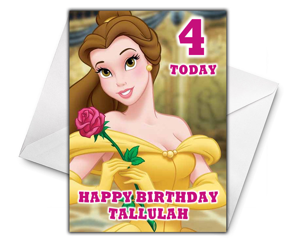 BELLE BEAUTY AND THE BEAST Personalised Birthday Card - Disney - D2
