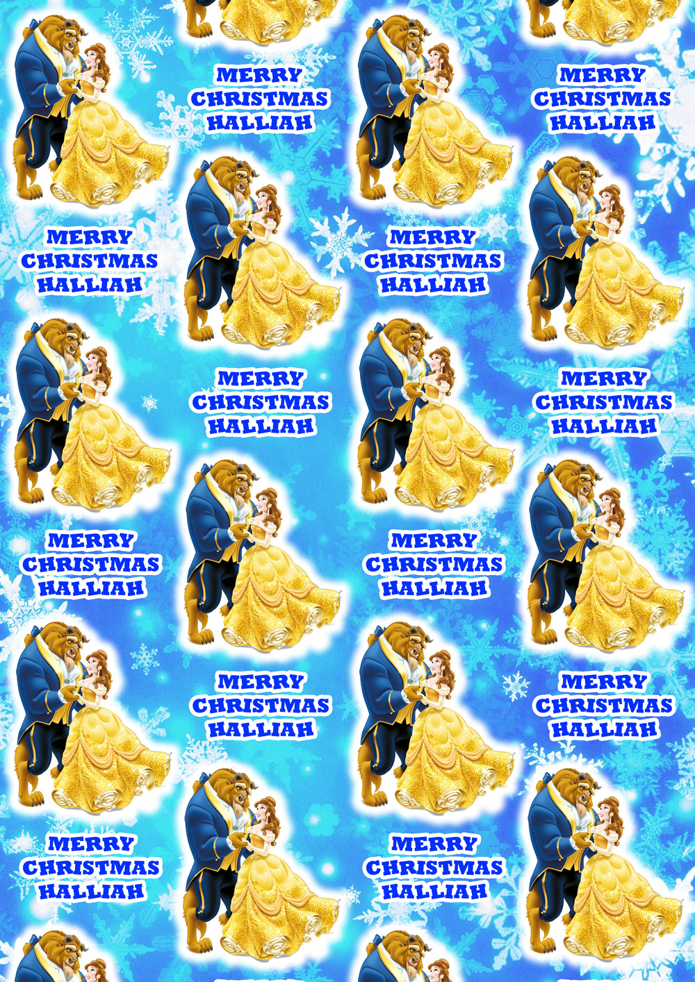 BEAUTY AND THE BEAST Personalised Christmas Wrapping Paper - Disney