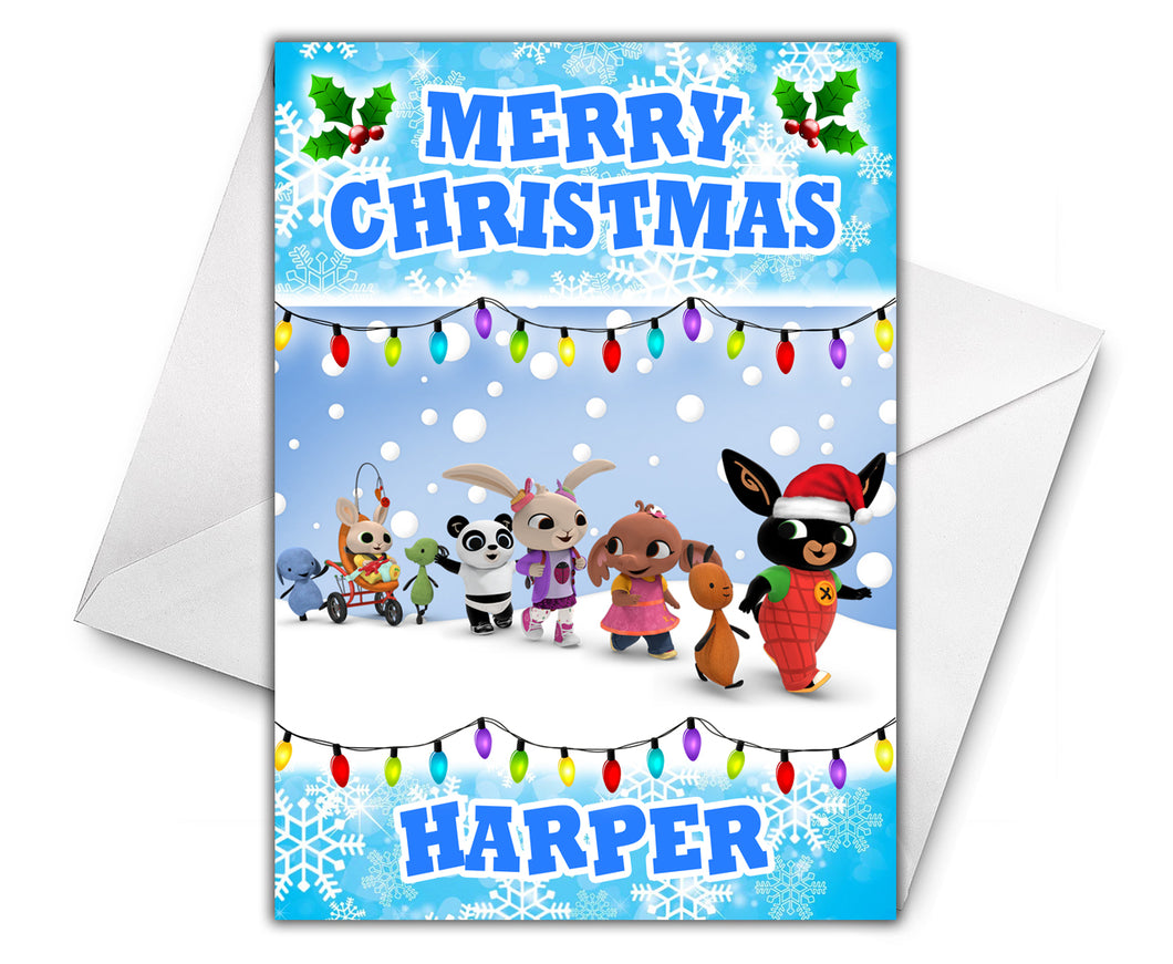BING RABBIT Personalised Christmas Card