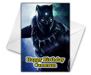 BLACK PANTHER Personalised Birthday Card - Marvel Comics
