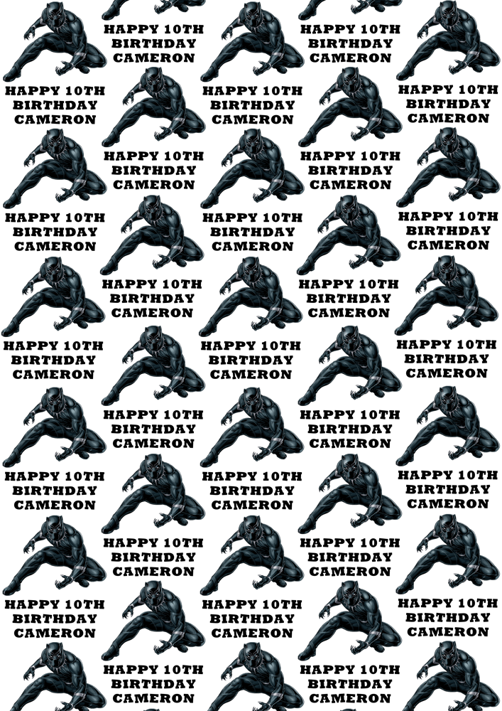 BLACK PANTHER Personalised Wrapping Paper