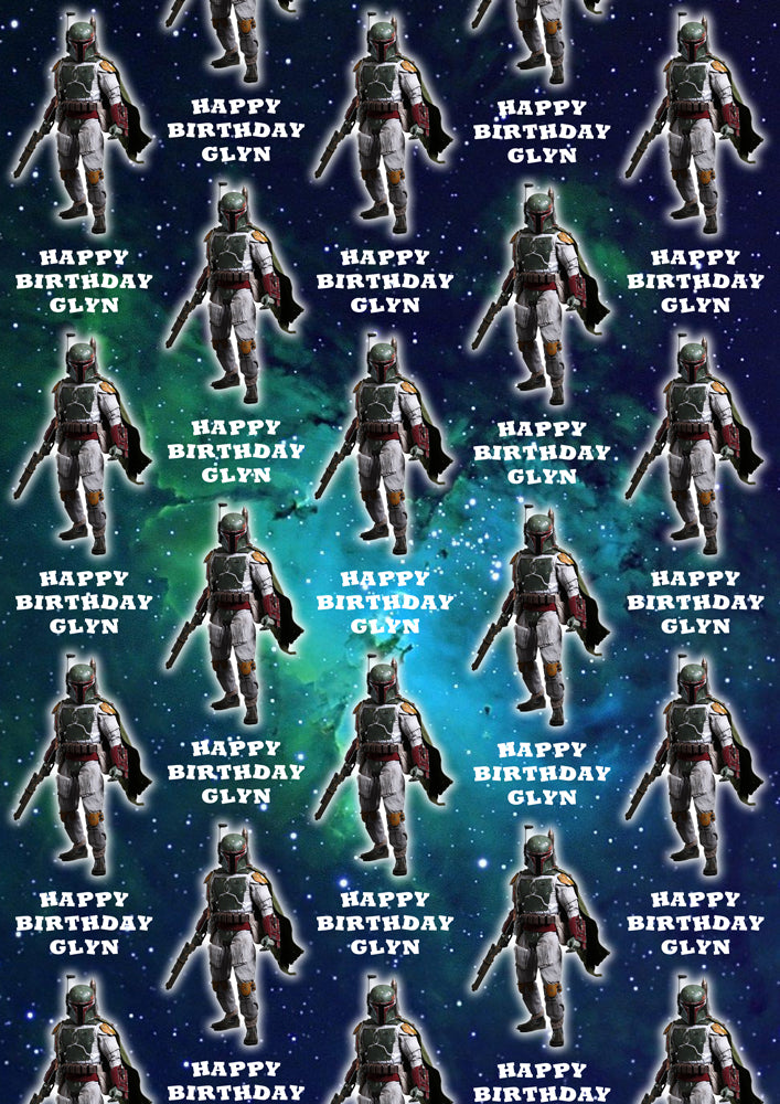 BOBA FET STAR WARS Personalised Wrapping Paper