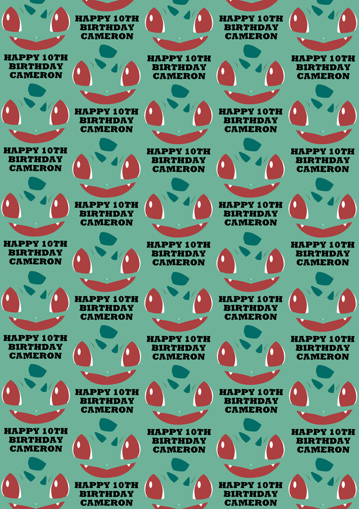 BULBASAUR POKEMON Personalised Wrapping Paper