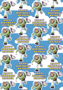 BUZZ LIGHTYEAR TOY STORY Personalised Wrapping Paper - Disney