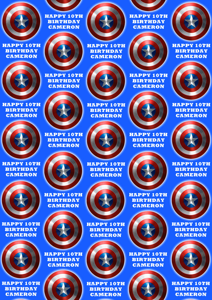 CAPTAIN AMERICA Personalised Wrapping Paper