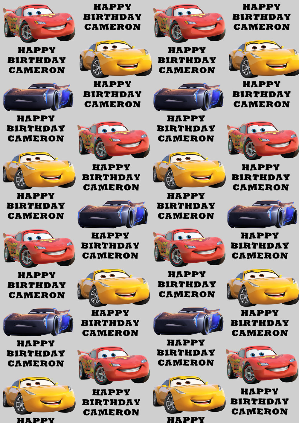 DISNEY'S CARS Personalised Wrapping Paper - Disney