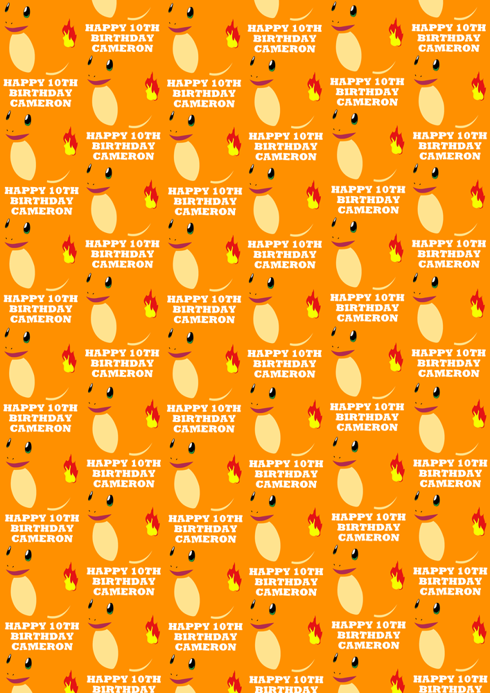 CHARMANDER POKEMON Personalised Wrapping Paper