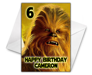 CHEWBACCA STAR WARS Personalised Birthday Card