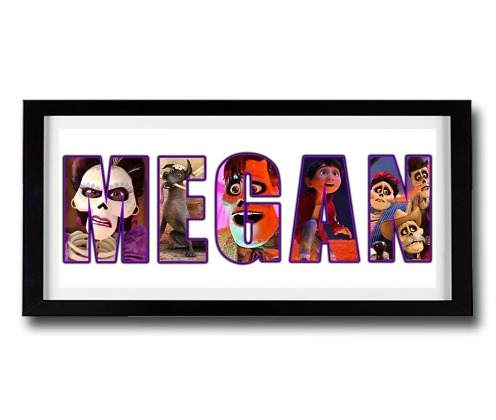 COCO Personalised Name Print - Fully Framed - Disney
