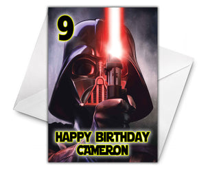 DARTH VADAR STAR WARS Personalised Birthday Card - D2