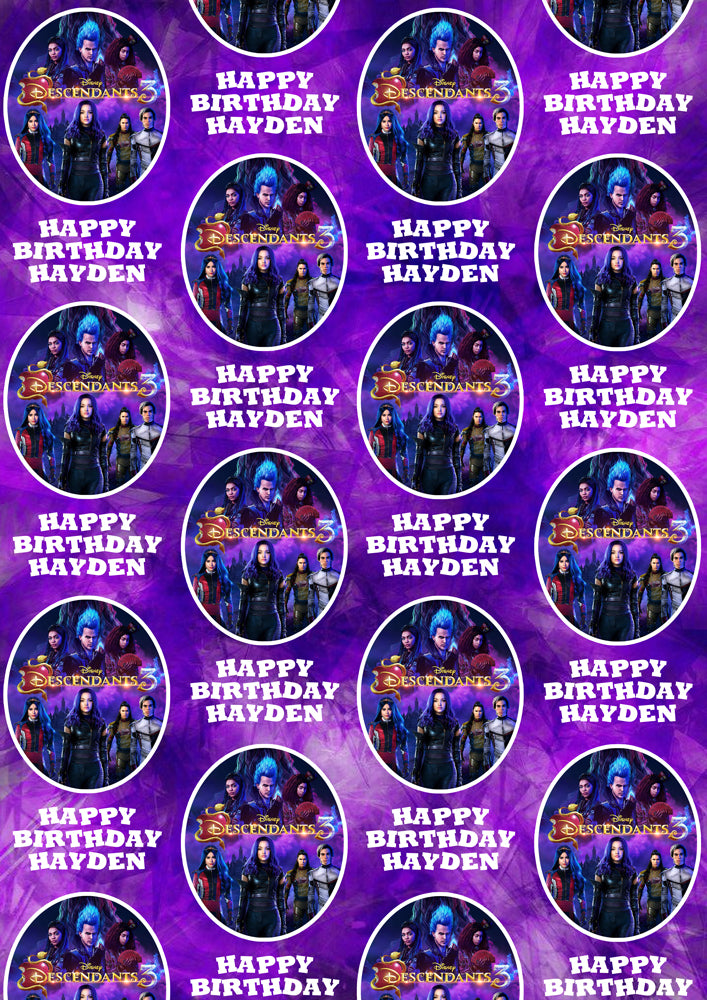 DESCENDANTS 3 Personalised Wrapping Paper - Disney