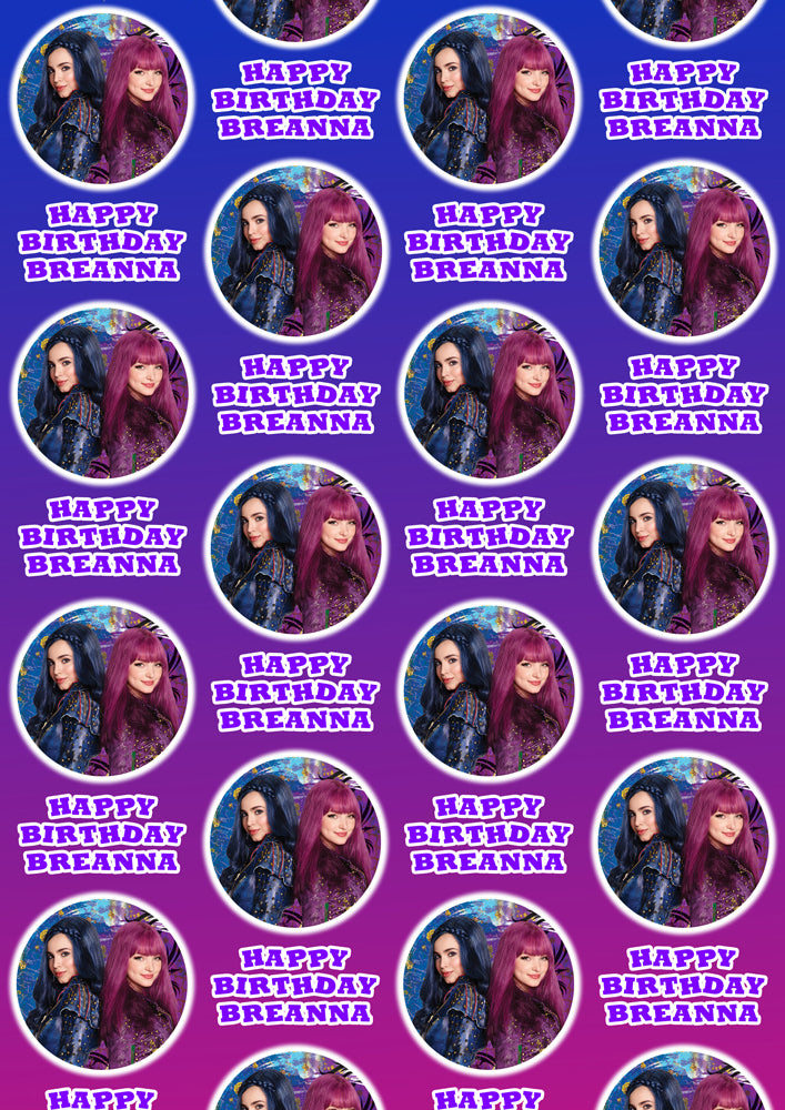 DESCENDANTS MAL EVIE Personalised Wrapping Paper - Disney