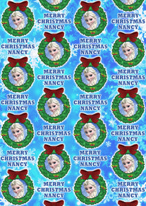 ELSA FROZEN Personalised Christmas Wrapping Paper - Disney