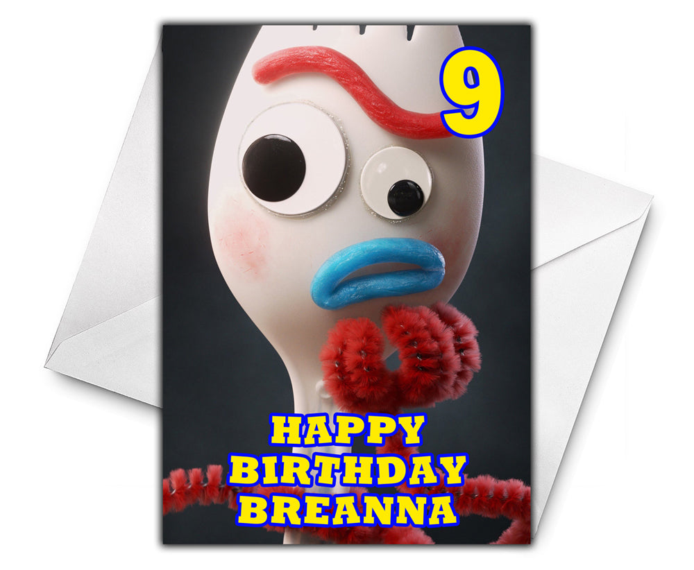 FORKY TOY STORY Personalised Birthday Card - Disney