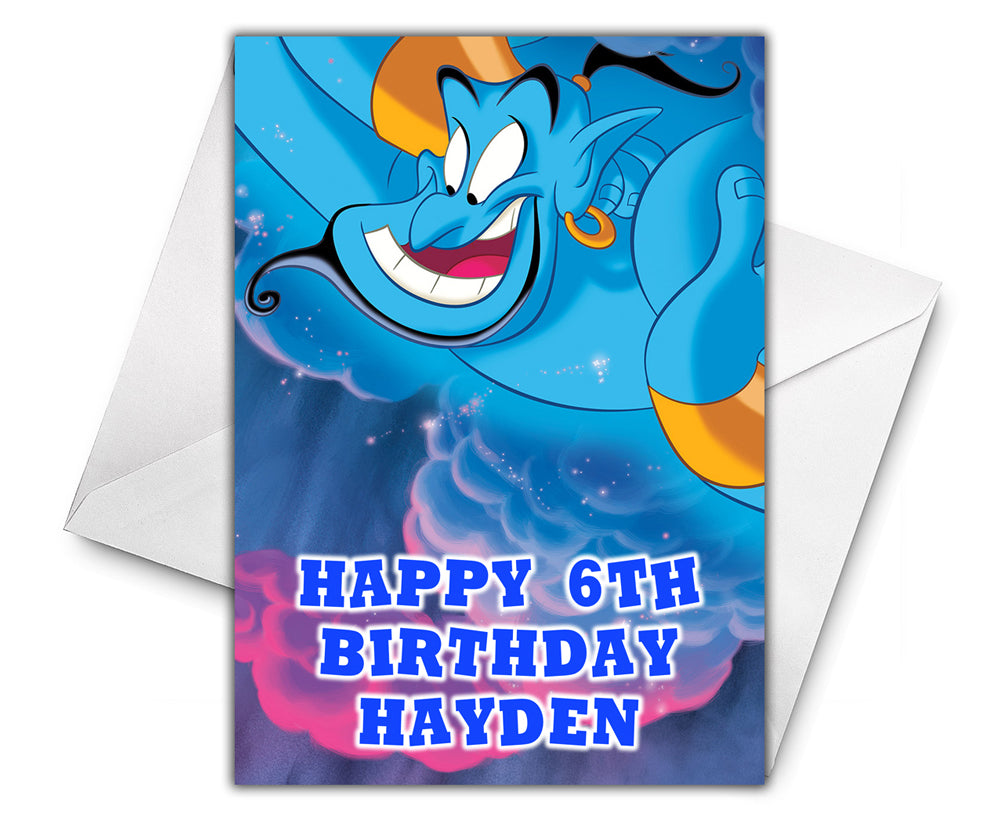 GENIE ALADDIN Personalised Birthday Card - Disney