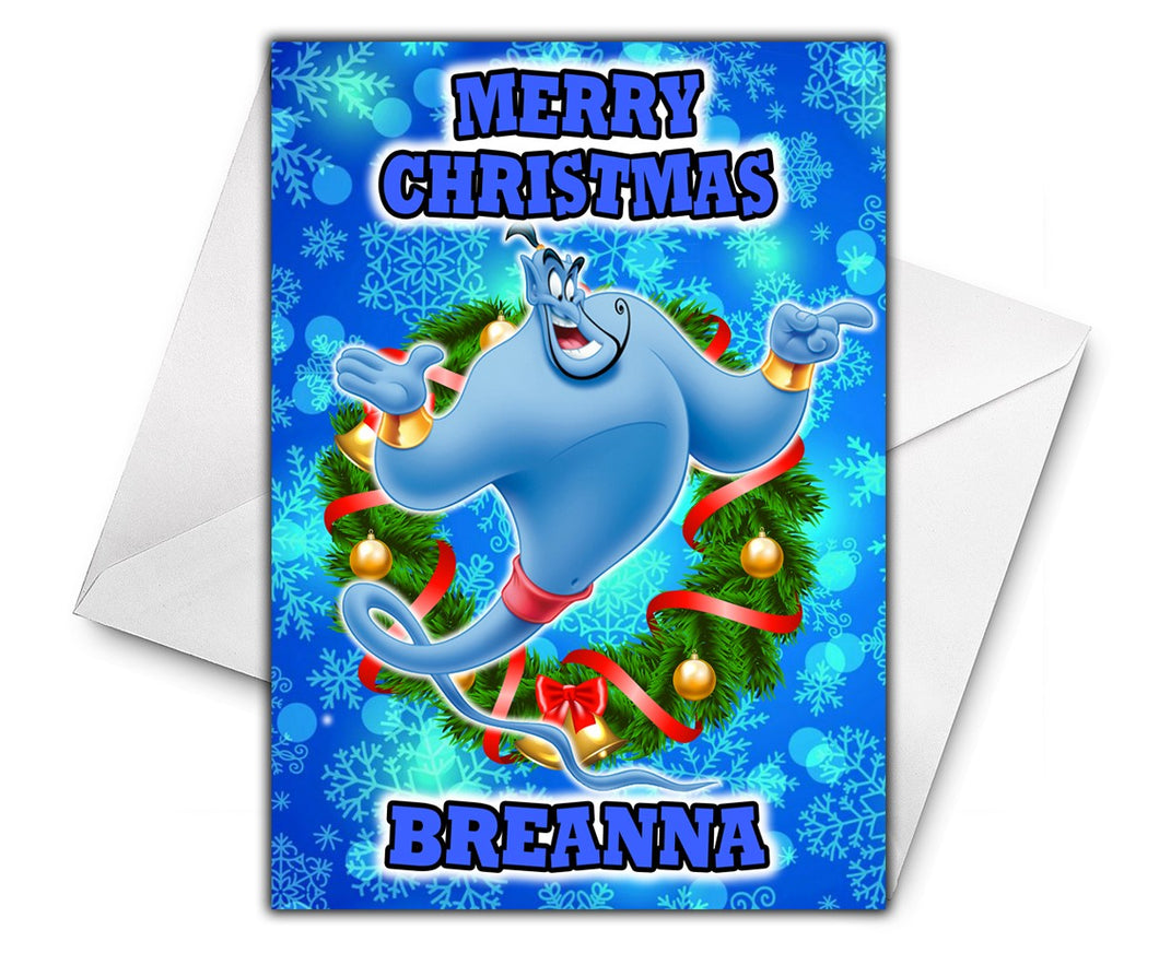 GENIE ALADDIN Personalised Christmas Card - Disney