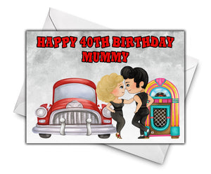 GREASE Personalised Birthday Card