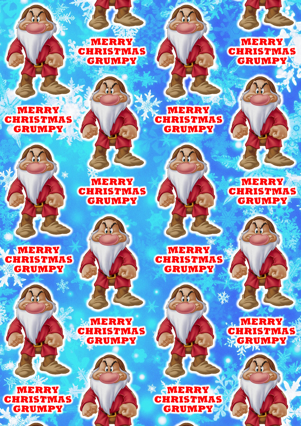 GRUMPY Personalised Christmas Wrapping Paper - Disney