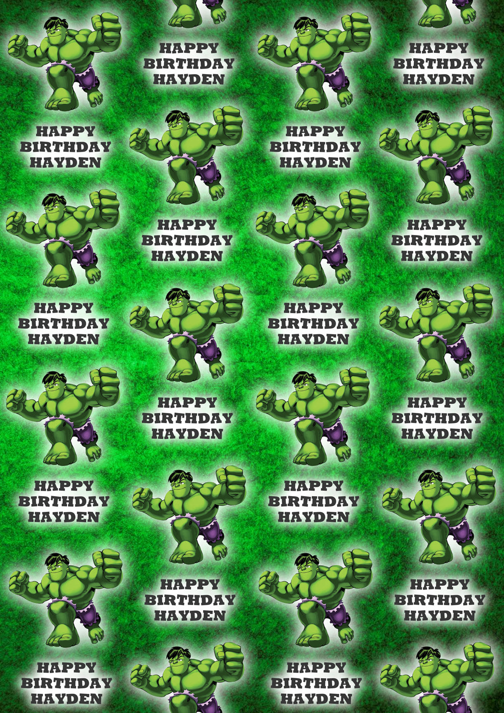INCREDIBLE HULK Personalised Wrapping Paper - D2