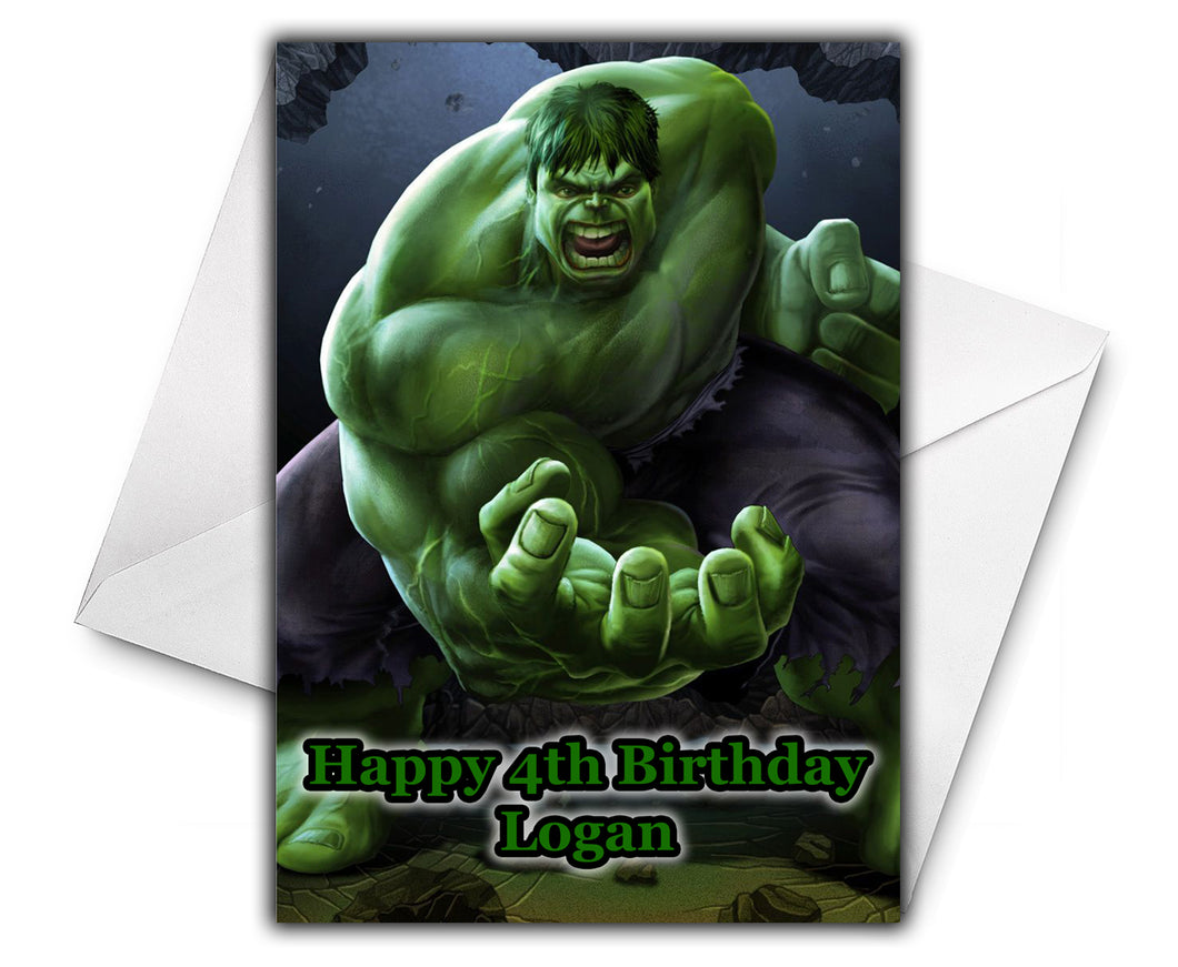 INCREDIBLE HULK Personalised Birthday Card - Marvel Comics