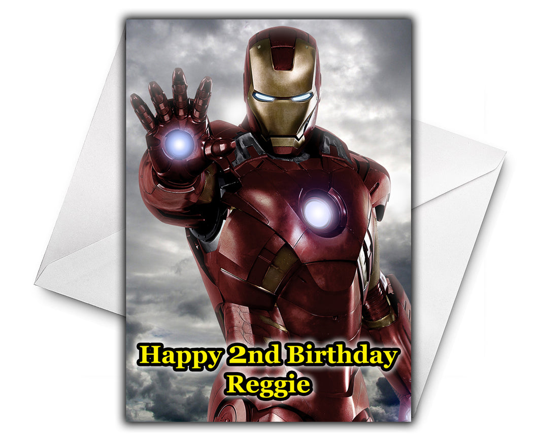 IRON MAN Personalised Birthday Card - Marvel Comics