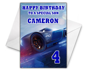 JACKSON STORM - Personalised Birthday Card - Disney