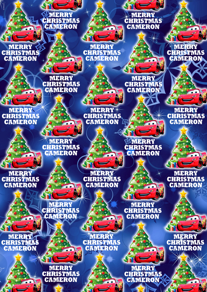 CARS Personalised Christmas Wrapping Paper - Disney