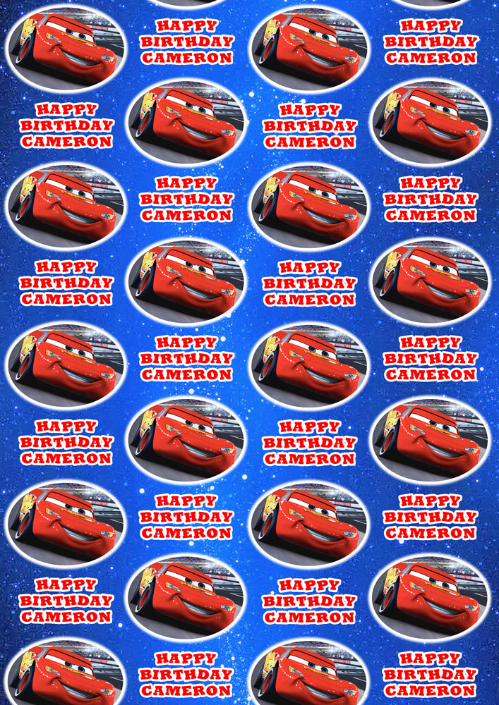 LIGHTNING MCQUEEN Personalised Wrapping Paper - Disney
