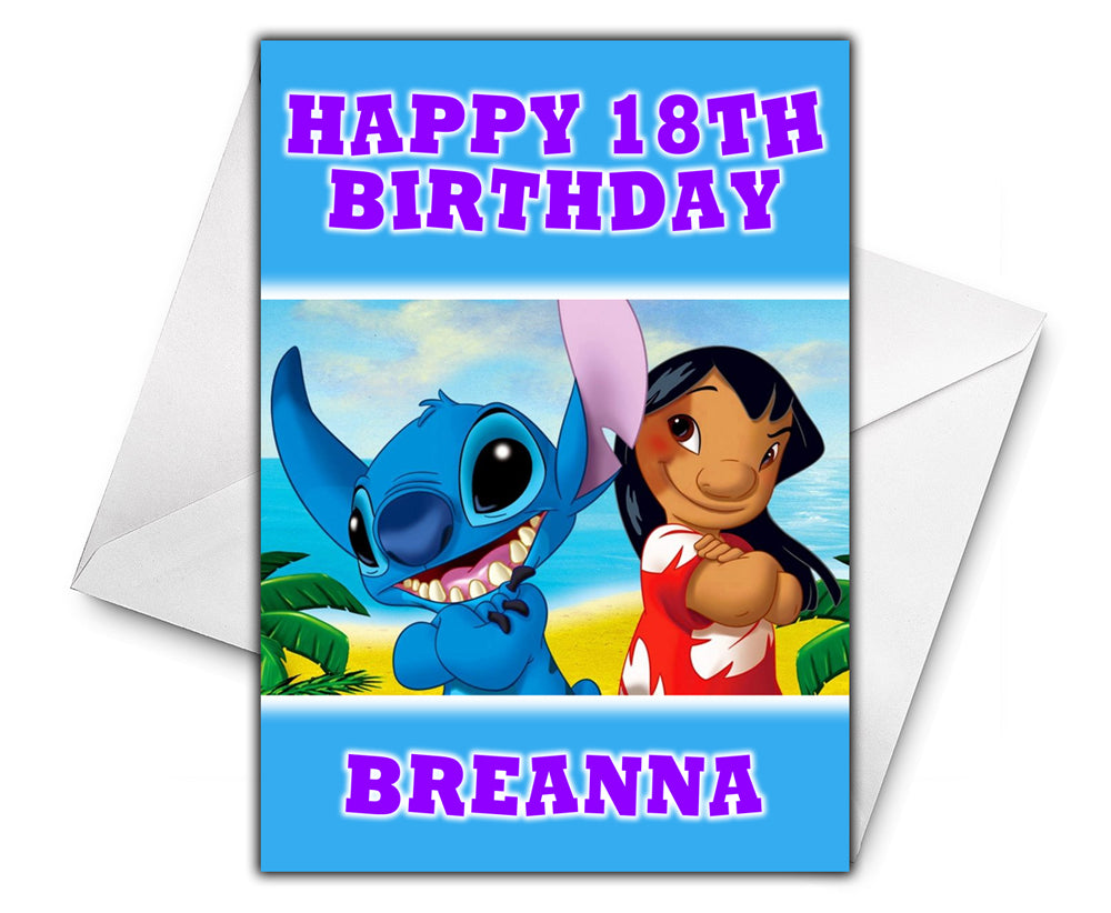 LILO AND STITCH Personalised Birthday Card - Disney